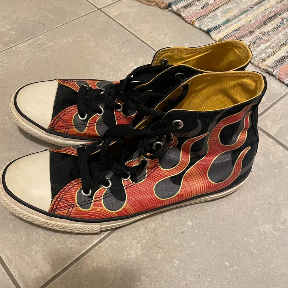 Flame Converse High tops